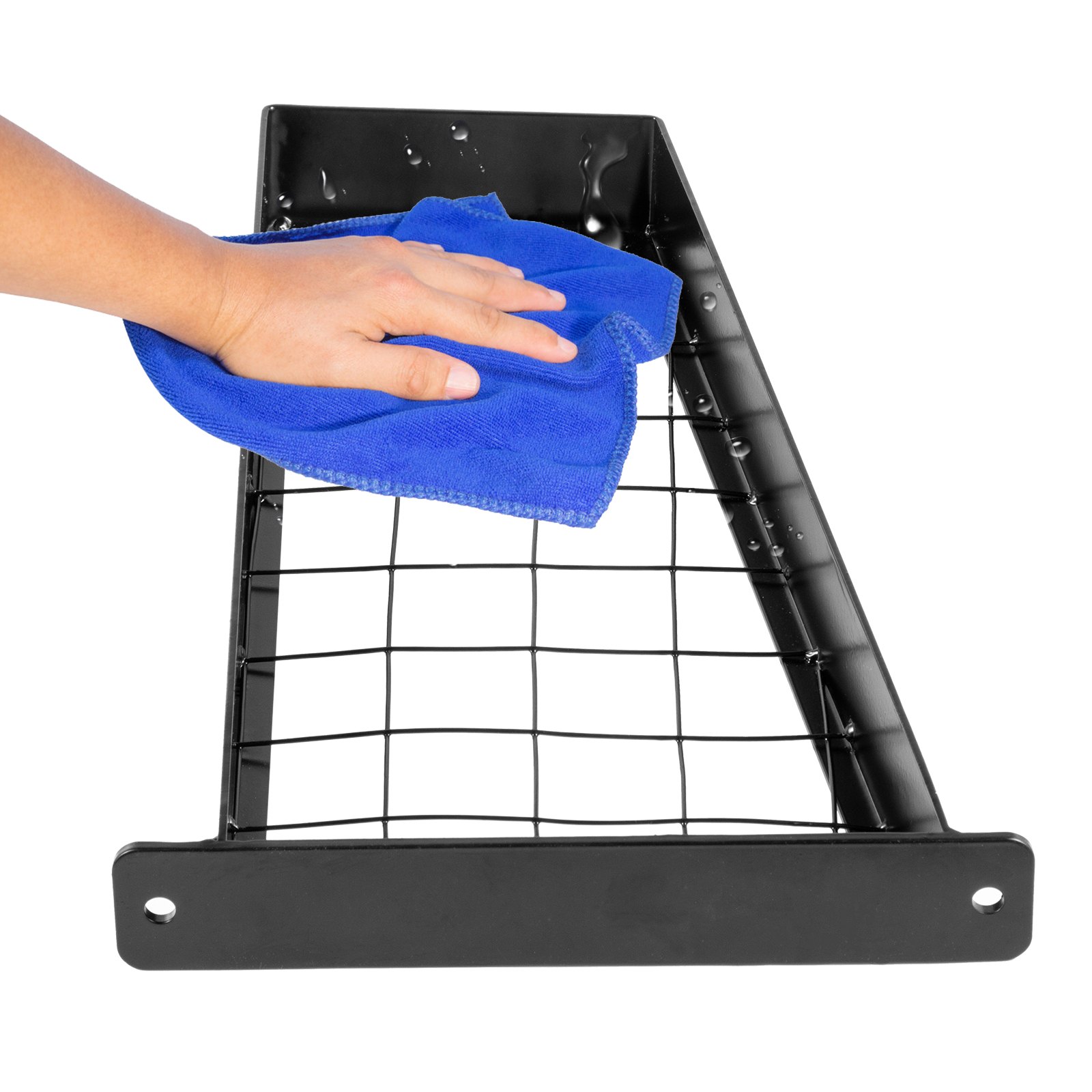 VEVOR Wrought Iron Handrail, Iron Grab Rail 18 x 12" Matte Black for Deck Garden