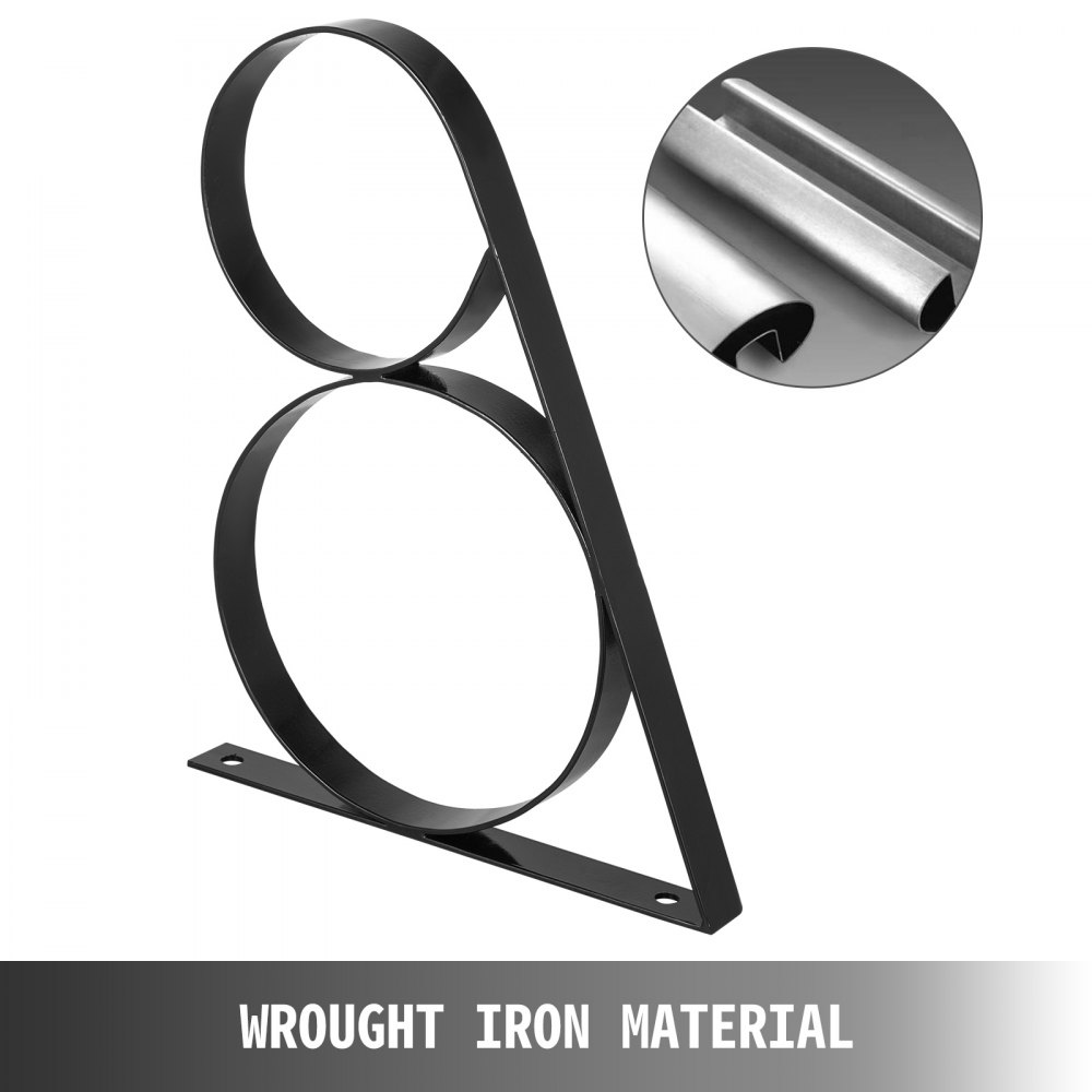 VEVOR Wrought Iron Handrail Wall Mounted Hand Railing, Black
