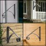 VEVOR Single Step Handrails, Wall Mounted Metal Wrought Iron Short Hand Rail Railing, Fits 1 or 2 Steps Stairs Ideal for Garage, Patio or Front Door Porch Steps Application