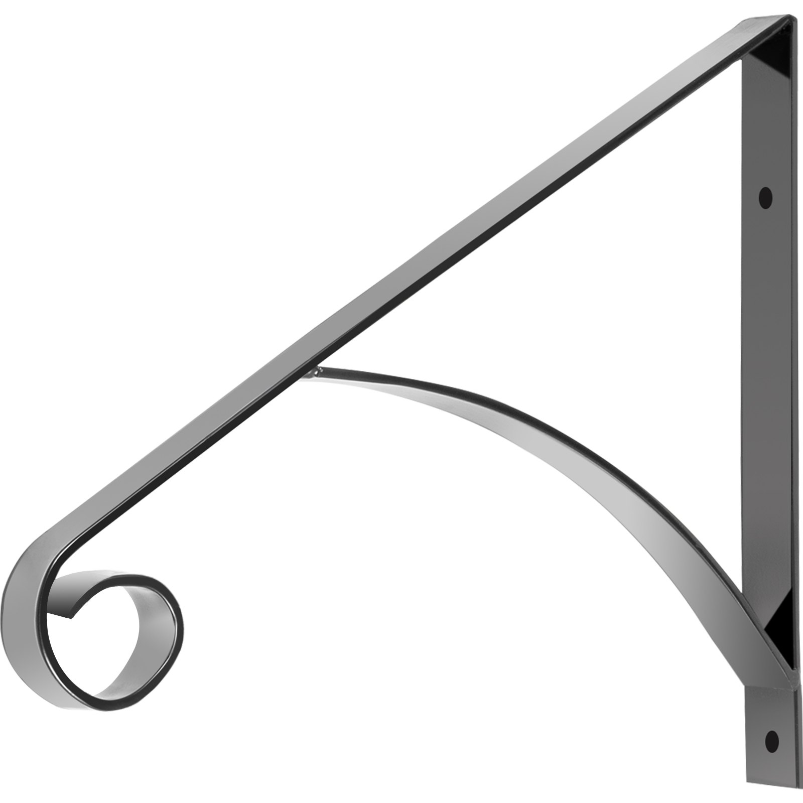 VEVOR Wrought Iron Handrail Iron Stair Railing 61.7lbs Black 16x14" with Bolts