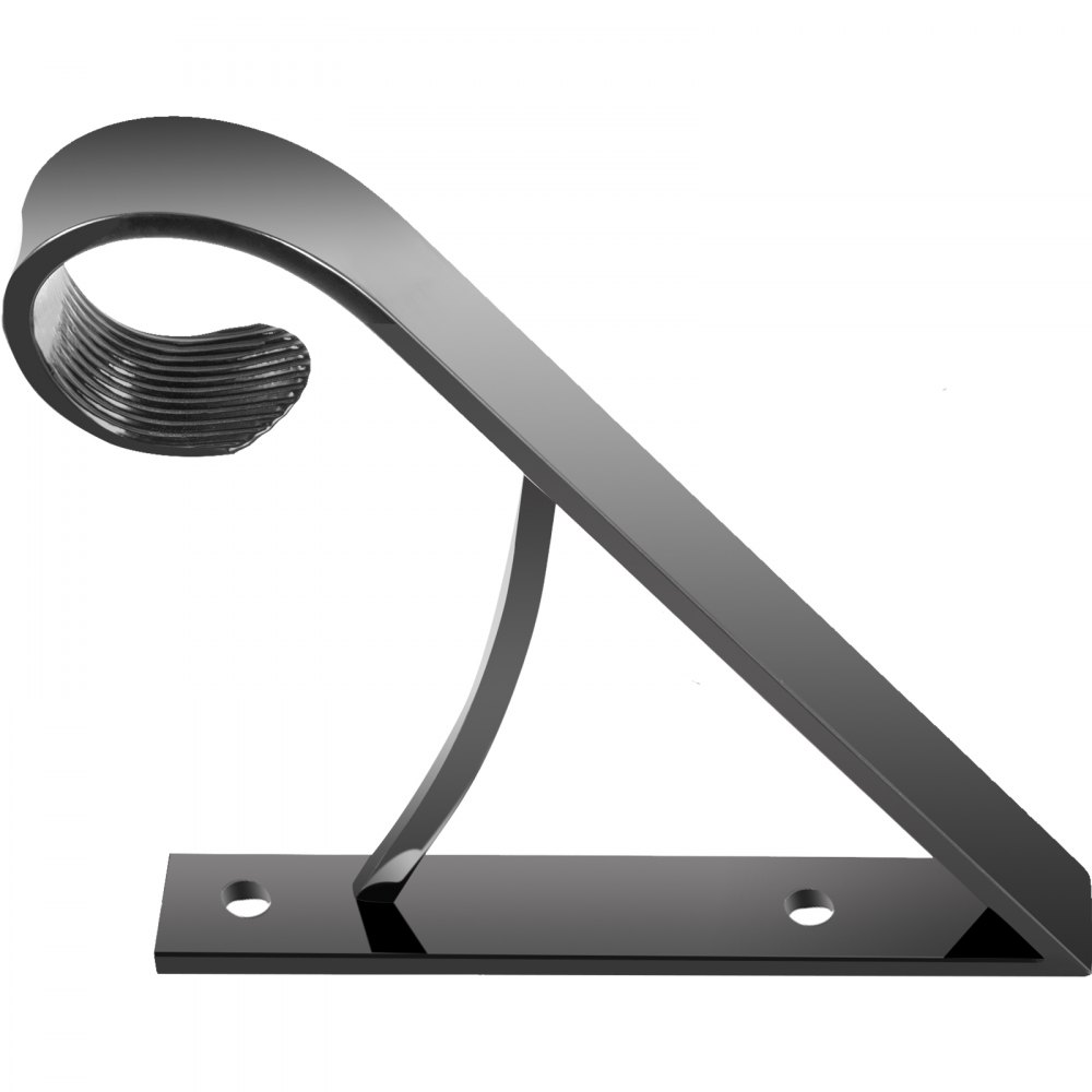 VEVOR Wrought Iron Handrail Iron Stair Railing 61.7lbs Black 14x10" with Bolts