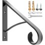 Vevor Wrought Iron Handrail Iron Stair Railing 61.7lbs Black 14x10" With Bolts