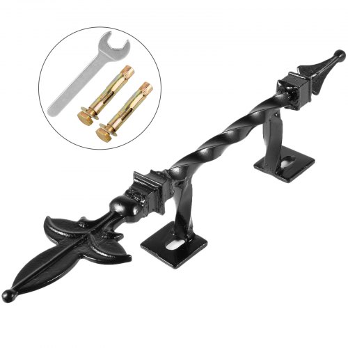 VEVOR Wrought Iron Handrail Wall Mounted Hand Railing, Black