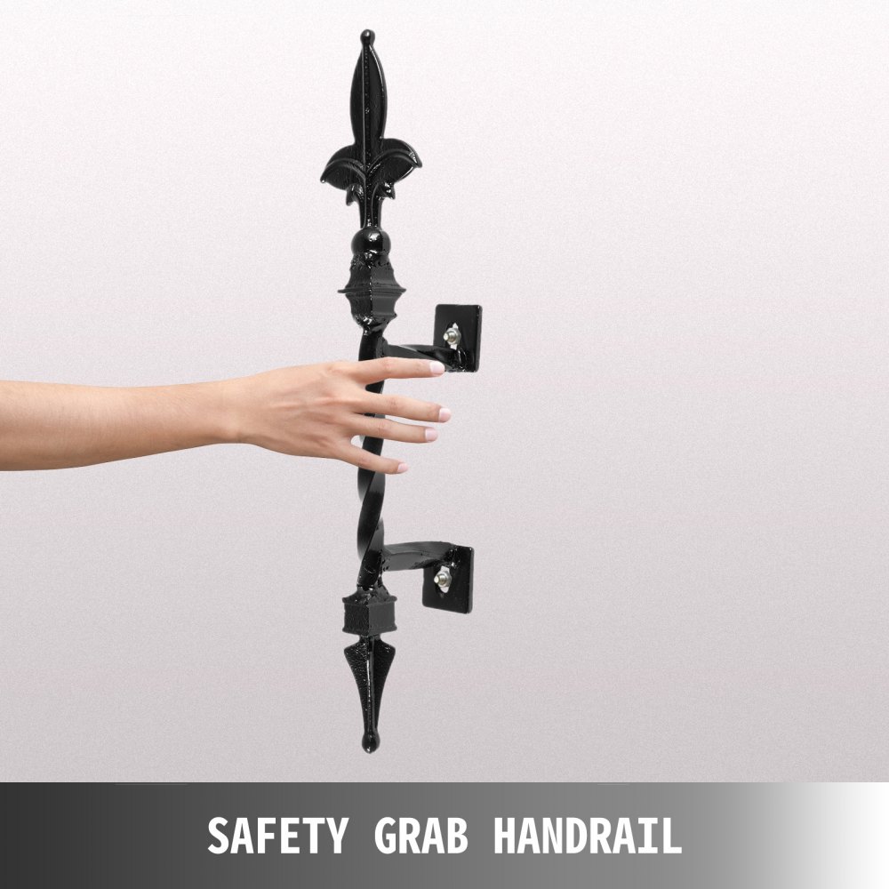 Handrails Wrought Iron Rail 19 in Length Porch Railing for Steps Single Pole