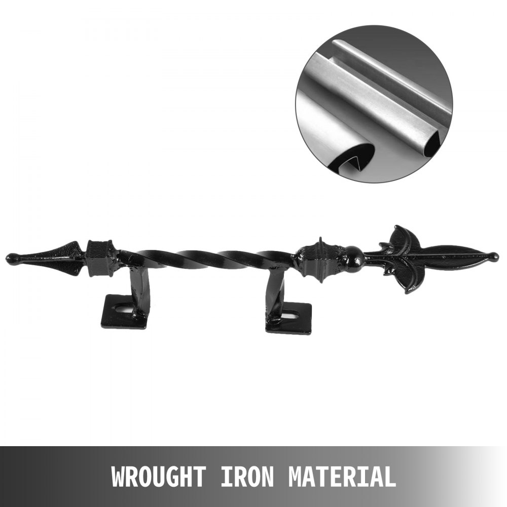 VEVOR Wrought Iron Handrail Wall Mounted Hand Railing, Black