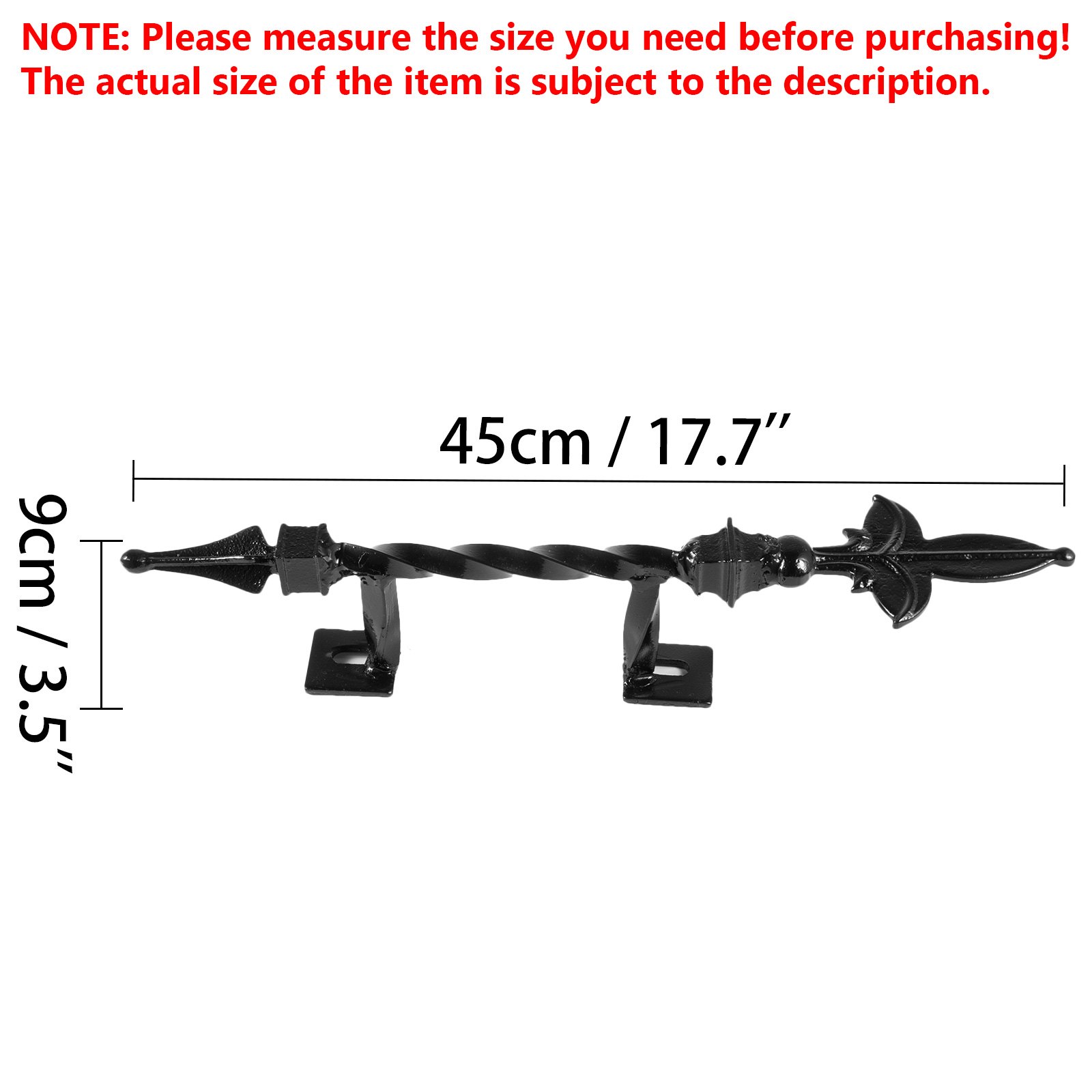 Handrails Wrought Iron Rail 19 in Length Porch Railing for Steps Single Pole