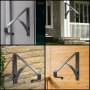 VEVOR Wrought Iron Handrail, 61.7lbs Load Iron Stair Railing, 1 or 2 Steps Wrought Iron Railing 17x22" Step Railing Black Iron Handrail Outdoor Handrail for Porch Deck Garden with Screw Kit
