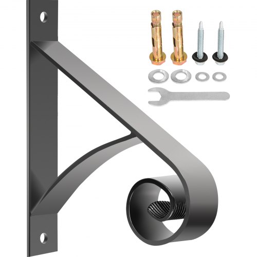 VEVOR Handrail for Outdoor Steps Wrought Iron Handrail 12 x 12" Porch Railing