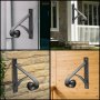 VEVOR Handrail for Outdoor Steps Wrought Iron Handrail 12 x 12" Porch Railing