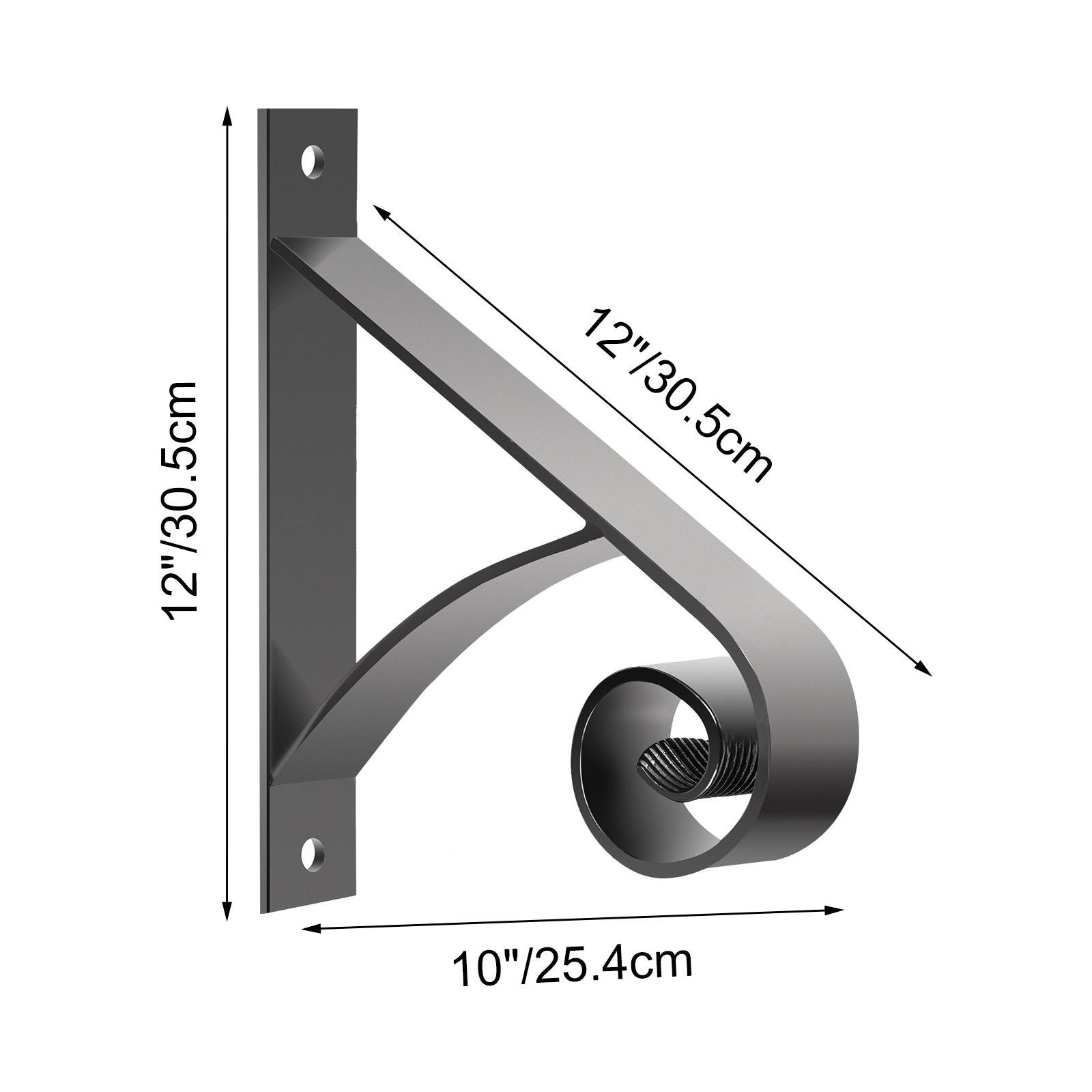 VEVOR Handrail for Outdoor Steps Wrought Iron Handrail 12 x 12" Porch Railing