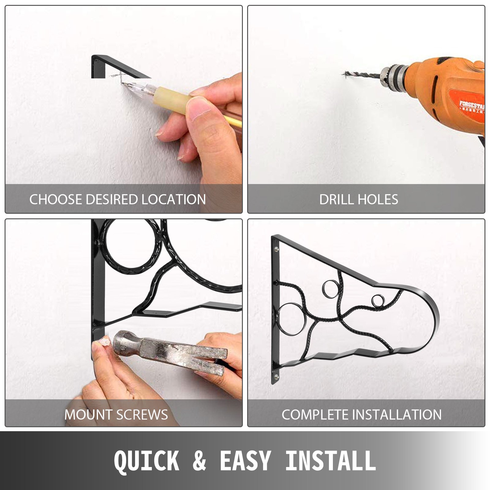 Handrails for Outdoor Steps Wrought Iron Handrail 18" Length Porch Deck Railing