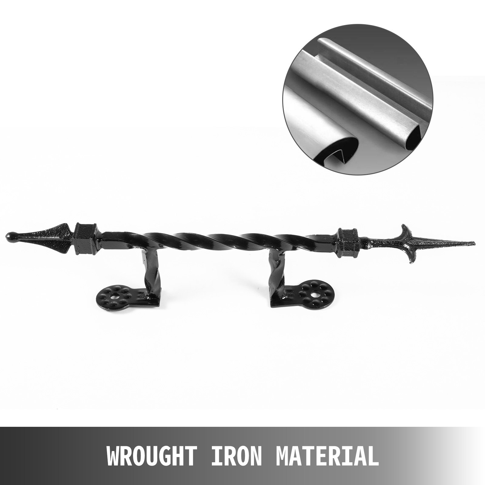 Handrails for Outdoor Steps Wrought Iron Handrail Wall Mount Porch Deck Railing