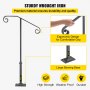 VEVOR Single Post Handrail Handrail Wrought Iron Fits 1 or 2 Steps Matte Gray