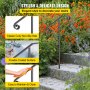 VEVOR Single Post Handrail Wrought Iron Post Mount Step Grab Supports in Ground Long Post Fits 1 or 2 Steps Grab Rail Single Post Railing (Gray)