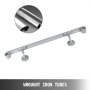 Stair Handrail Stair Rail 2ft Two Step Handrail for Stairs Wrought Iron Gray