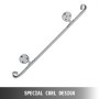 Stair Handrail Stair Rail 2ft Two Step Handrail for Stairs Wrought Iron Gray