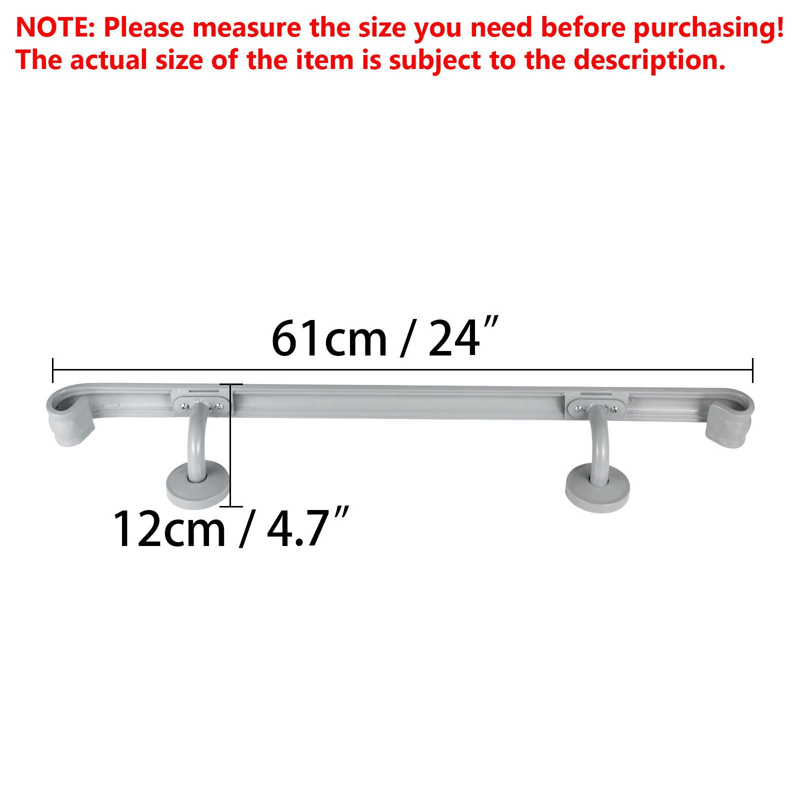 Stair Handrail Stair Rail 2ft Two Step Handrail for Stairs Wrought Iron Gray