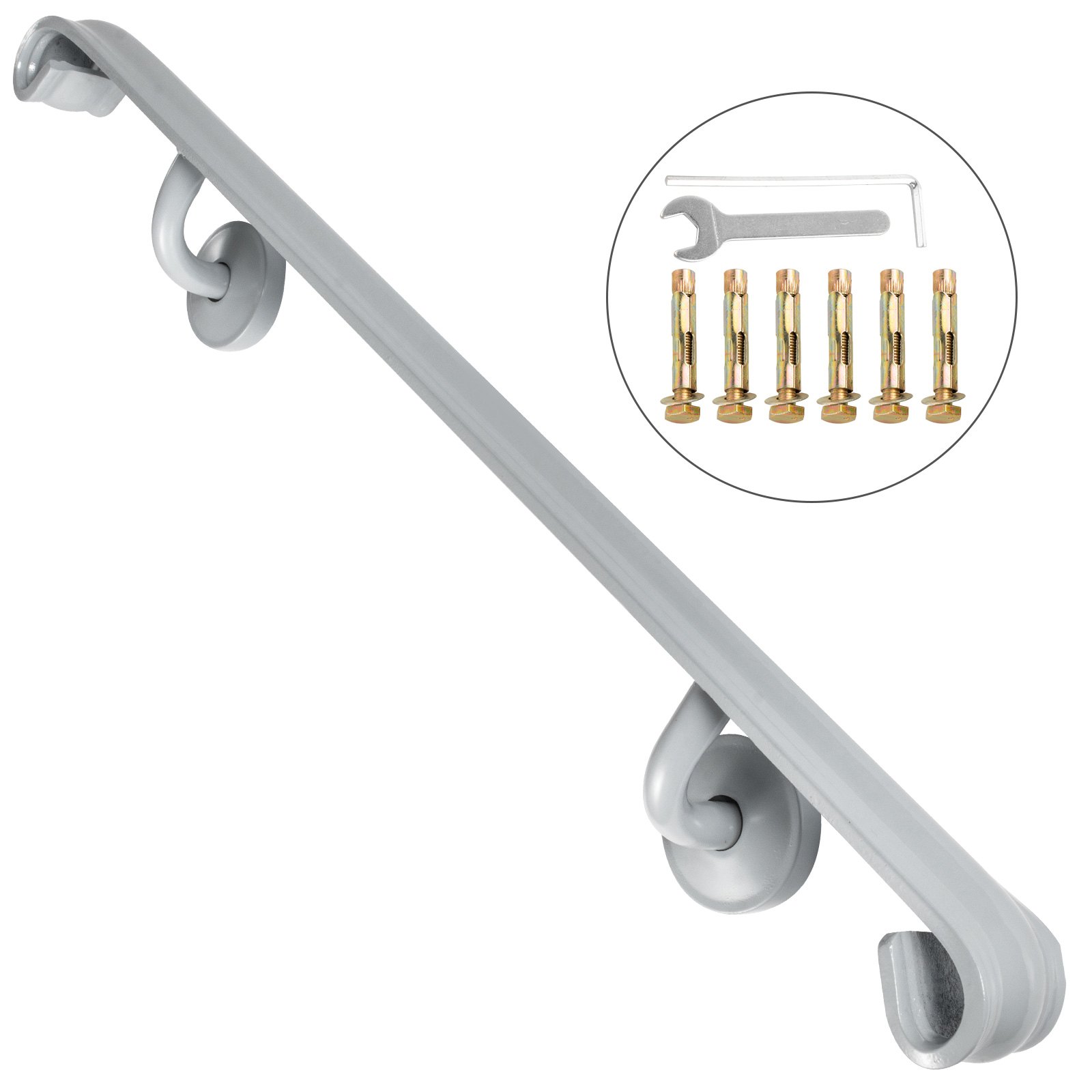 Three Step Stair Handrail for Stairs Railing Grab Wall Mount Stair Handrail