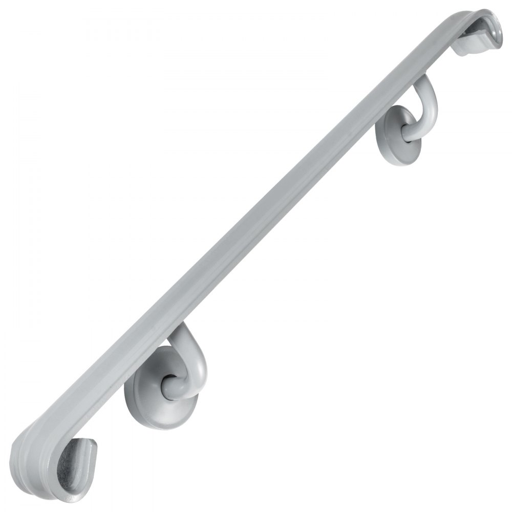 Five Step Stair Handrail for Wrought Iron Stair Railing Gray Outdoor Steps