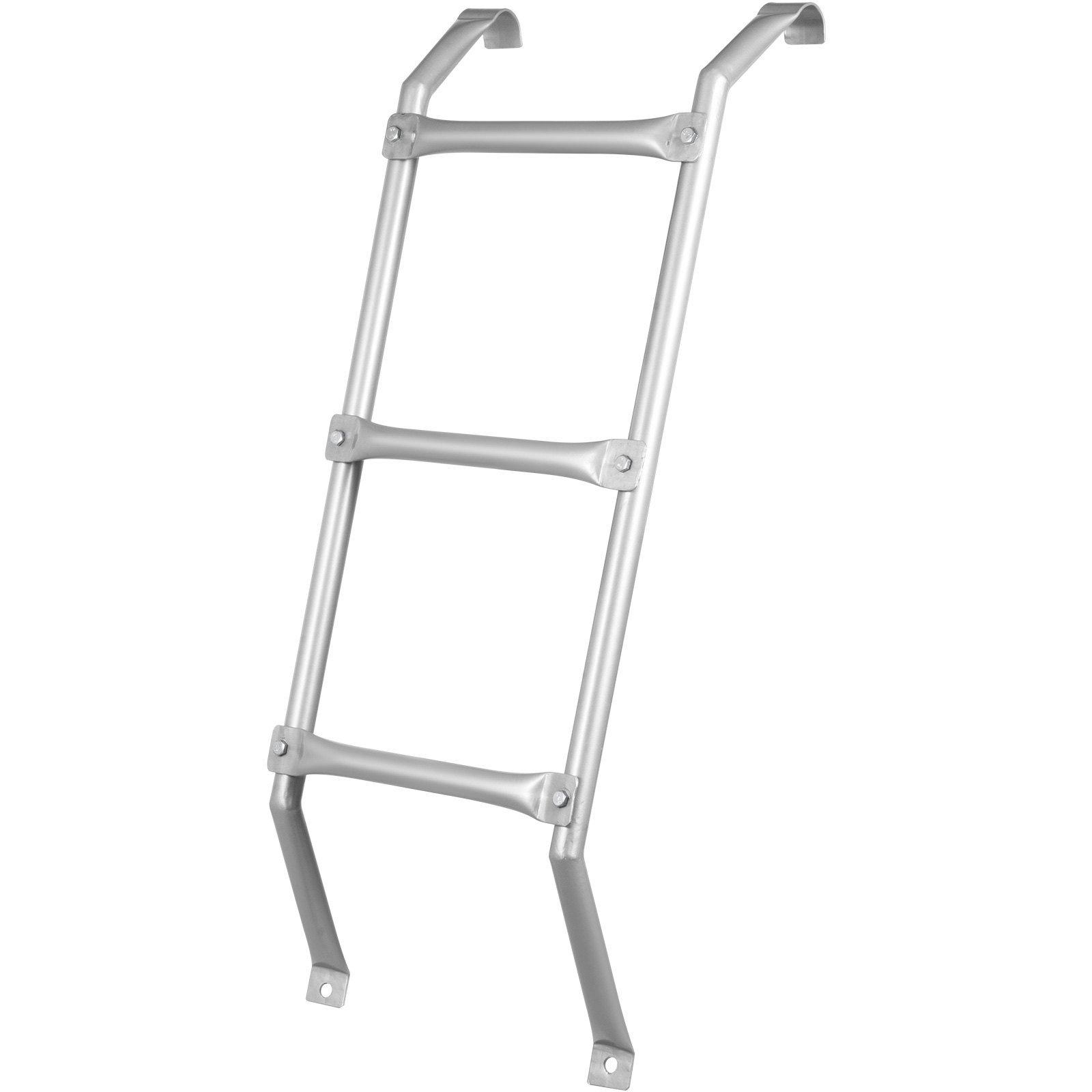 VEVOR egress ladder with silver finish featuring two sturdy rungs and curved hooks.
