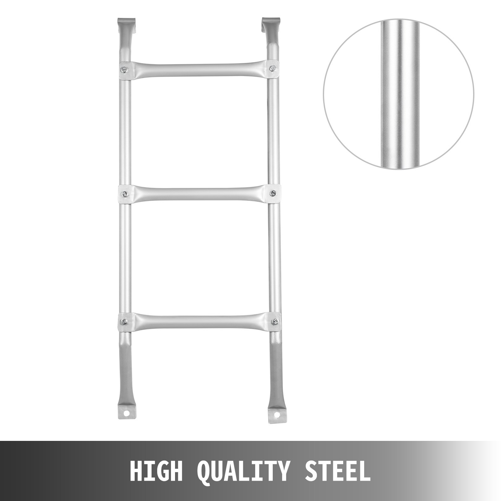 VEVOR egress ladder made of high quality steel with close-up of durable construction.