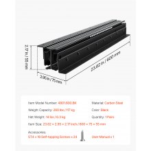 Undermount Drawer Slides 24 inch Under Stair Cabinet Rails 260 LB Load