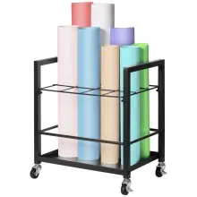 VEVOR Blueprint Storage Rack 12 Slots Mobile Roll File Holder for Architectural, Blue Print Storage Organizer - Mobile Roll File Cart, Construction Plan Holders, Blueprint Cabinet with Wheels, Roll Files Storage for Office and Home