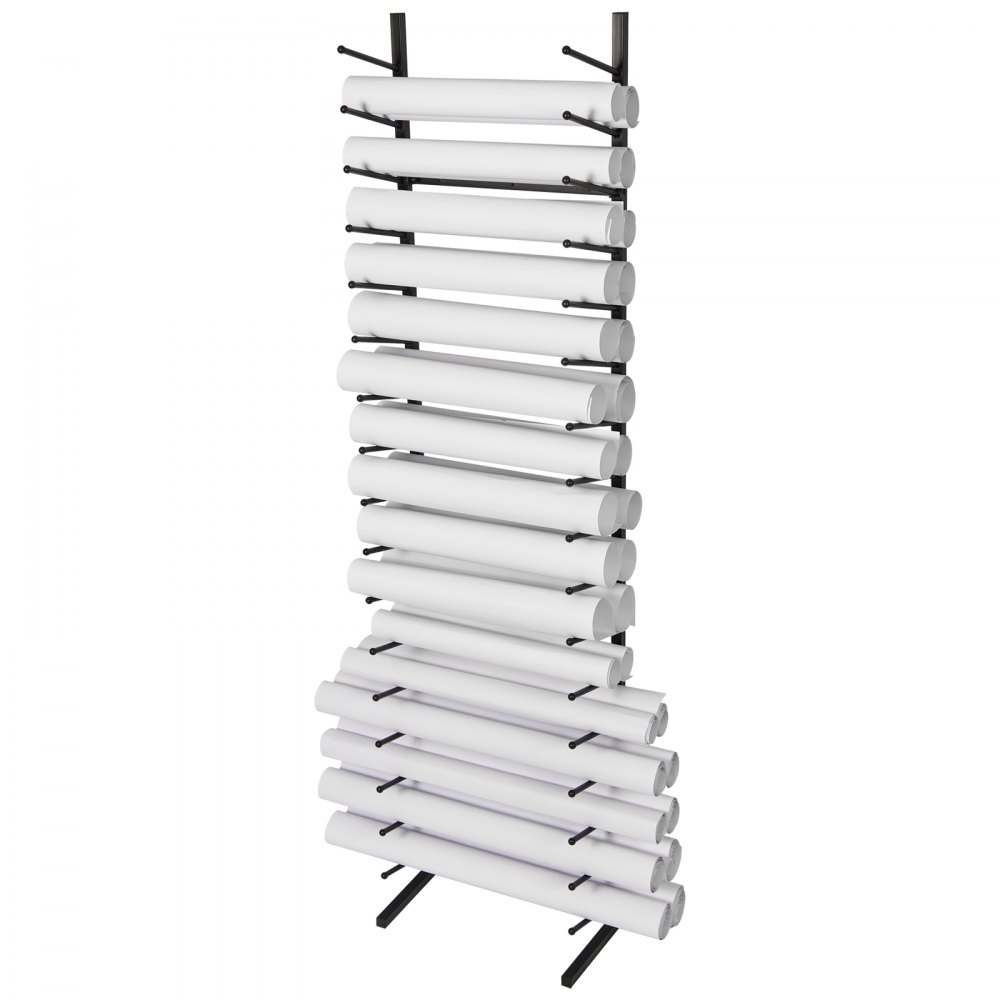 VEVOR Blueprint Storage Rack, Hanging Poster Display Rack 16-Tier, Vertical Blueprint Roll File Holder 2 Rolls/tire, Roll File Storage Rack for Blueprint Map Poster