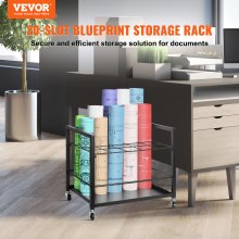 VEVOR Blueprint Storage Rack 20 Slots Mobile Roll File Holder for Architectural