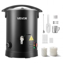 VEVOR Wax Melter for Candle Making, 8.5 Qts, Fast and Even Heating, with Easy Pour Spout and Temperature Control, Hourglass Base for Non-Stick Smooth Flow, Wax Melting Pot for Making Candles Soaps