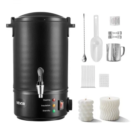 VEVOR Wax Melter for Candle Making, 8.5 Qts, Fast and Even Heating, with Easy Pour Spout and Temperature Control, Grooved Base for Non-Stick and Smooth Flow, Wax Melting Pot for Making Candles Soaps