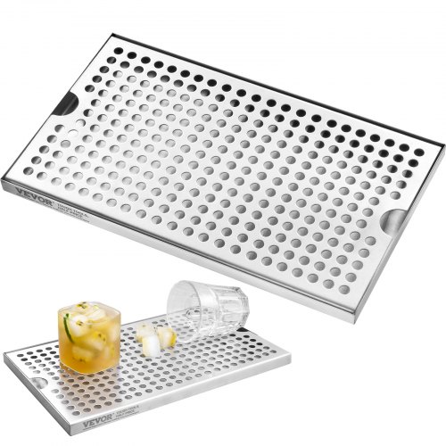 VEVOR Beer Drip Tray 304 Stainless Steel Kegerator Drip Trays with Non-Slip Pads