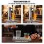 VEVOR Kegerator Beer Drip Tray, 304 Stainless Steel Keg Drip Trays with 4 Non-Slip Rubber Pads and Detachable Cover, Heat / Cold Resistant Beer Tower Drip Pan for Bar Restaurant Coffee Shop Home
