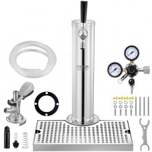 VEVOR Single Tap Kegerator Tower Kit Kegerator Beer Tower & A-System Keg Coupler