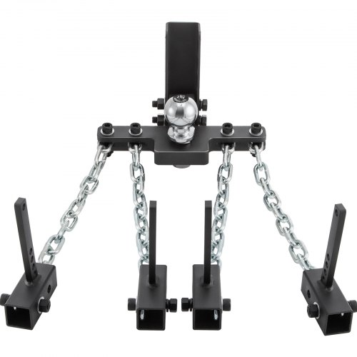 VEVOR Weight Distribution Hitch, 1400 lb Tongue Capacity Load Leveling Hitch with Sway Control, 2-5/16" Ball & 8" Drop/Rise & 4 Chains & Universal Frame Bracket, No-Bounce No-Sway Trailer Towing