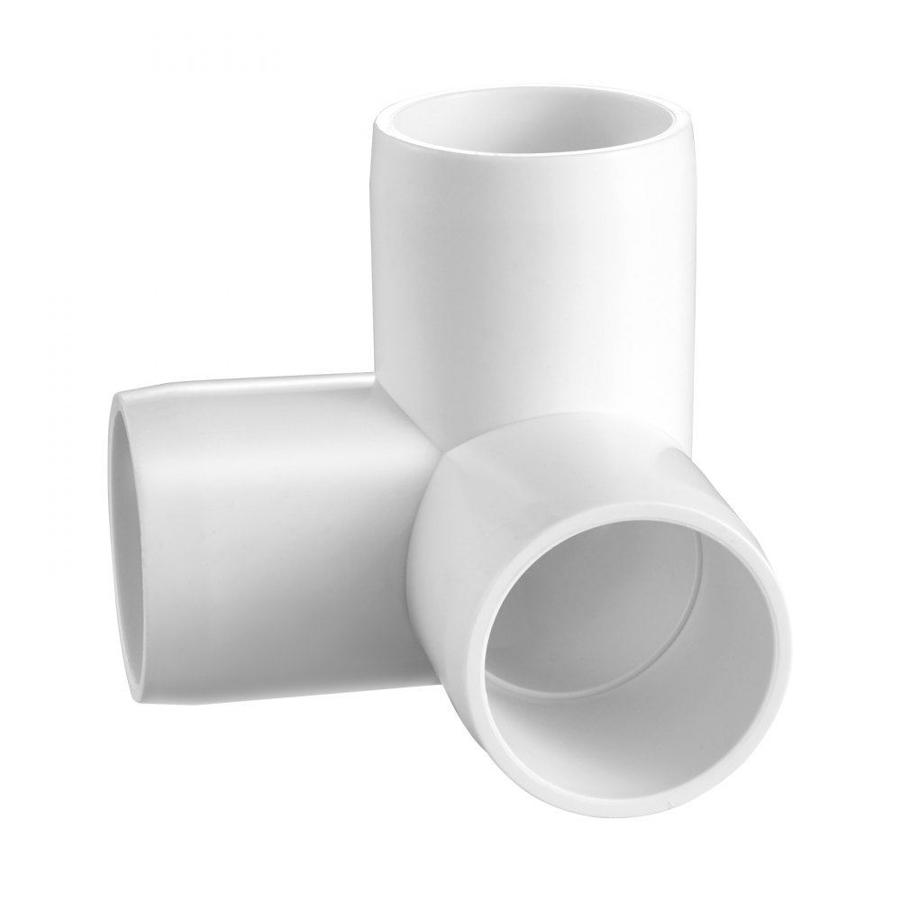 VEVOR 3-Way PVC Fittings, 1-inch PVC Pipe Joints Elbow Connector, 10-Pack Furniture Grade PVC Tee Fittings for DIY Storage Rack, Animal Cage, Pool or Garden Support Frame, Impact & Weather-Resistant