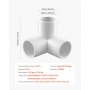 VEVOR 3-Way PVC Fittings, 1-inch PVC Pipe Joints Elbow Connector, 10-Pack Furniture Grade PVC Tee Fittings for DIY Storage Rack, Animal Cage, Pool or Garden Support Frame, Impact & Weather-Resistant