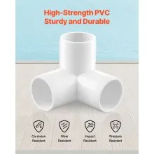 VEVOR 3-Way PVC Fittings 10-Pack PVC Pipe Joints Elbow Connector for 1" PVC Pipe