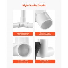 VEVOR 3-Way PVC Fittings 10-Pack PVC Pipe Joints Elbow Connector for 1" PVC Pipe