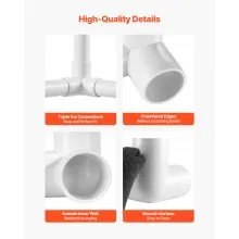 VEVOR 3-Way PVC Fittings 10-Pack PVC Pipe Joints Elbow Connector for 1" PVC Pipe