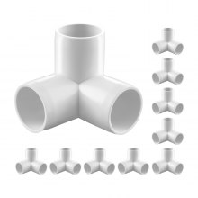 VEVOR 3-Way PVC Fittings 10-Pack PVC Pipe Joints Elbow Connector for 1" PVC Pipe