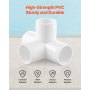 VEVOR 4-Way PVC Fittings 10-Pack PVC Pipe Joints Elbow Connector for 1" PVC Pipe