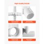 VEVOR 4-Way PVC Fittings 10-Pack PVC Pipe Joints Elbow Connector for 1" PVC Pipe