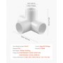 VEVOR 4-Way PVC Fittings, 1-inch PVC Pipe Joints Elbow Connector, 10-Pack Furniture Grade Pipe Corner Connectors for DIY Storage Rack, Animal Cage, Garden Support Frame, Impact & Weather-Resistant