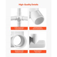 VEVOR 4-Way PVC Fittings 10-Pack PVC Pipe Joints Elbow Connector for 1" PVC Pipe