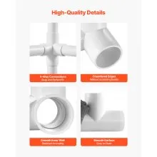 VEVOR 4-Way PVC Fittings 10-Pack PVC Pipe Joints Elbow Connector for 1" PVC Pipe
