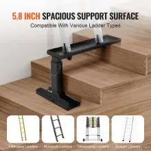 Estabilizador de escalera plegable VEVOR de 29,8 L x 11,4-18 in de alto con superficie de apoyo