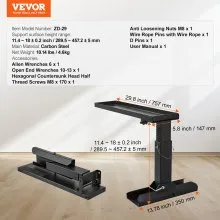 Estabilizador de escalera plegable VEVOR de 29,8 L x 11,4-18 in de alto con superficie de apoyo
