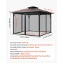 VEVOR Gazebo Netting Replacement, Fit Most 3 x 3 x 1.98 m Gazebo Curtain, Outdoor Garden Net, 4-Panel Sidewall Mesh Net, Patio Midge Netting with Double Zipper, Canopy Screen (Netting Only)
