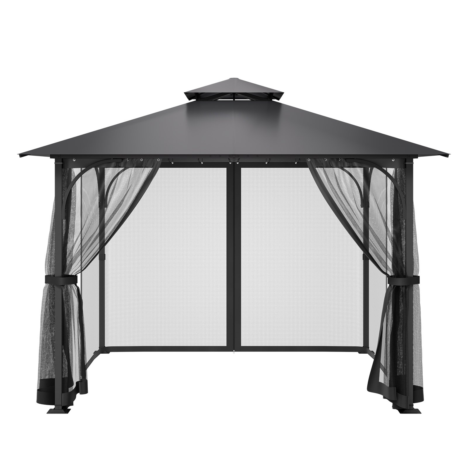 VEVOR Gazebo Netting Replacement, Fit Most 3 x 3 x 1.98 m Gazebo Curtain, Outdoor Garden Net, 4-Panel Sidewall Mesh Net, Patio Midge Netting with Double Zipper, Canopy Screen (Netting Only)